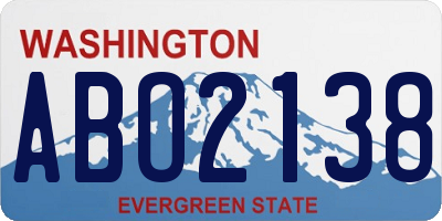 WA license plate ABO2138
