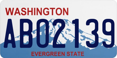 WA license plate ABO2139