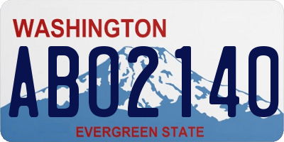 WA license plate ABO2140