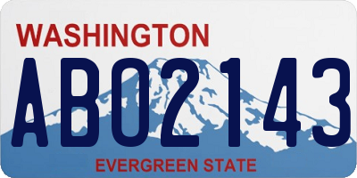 WA license plate ABO2143