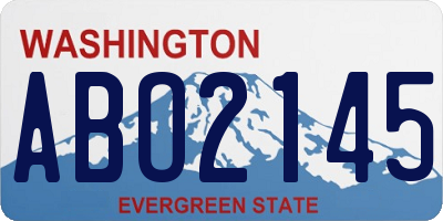 WA license plate ABO2145