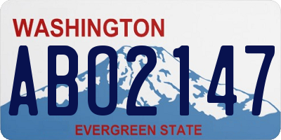 WA license plate ABO2147
