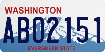WA license plate ABO2151