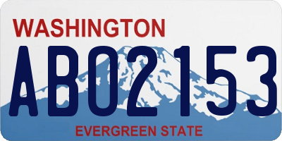 WA license plate ABO2153