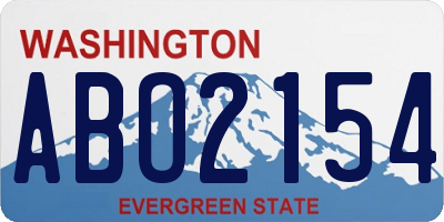 WA license plate ABO2154