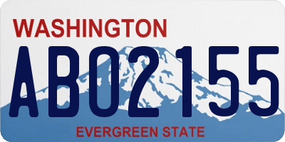 WA license plate ABO2155
