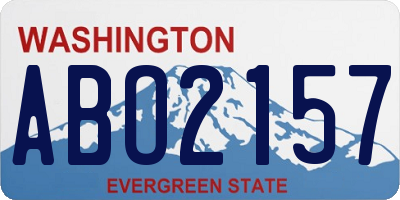 WA license plate ABO2157