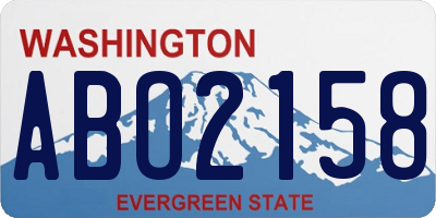 WA license plate ABO2158