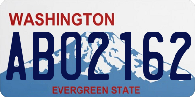WA license plate ABO2162
