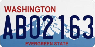 WA license plate ABO2163