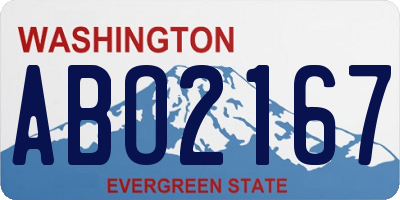 WA license plate ABO2167