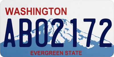 WA license plate ABO2172