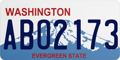 WA license plate ABO2173