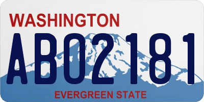 WA license plate ABO2181