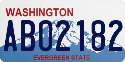 WA license plate ABO2182