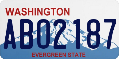 WA license plate ABO2187