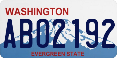 WA license plate ABO2192