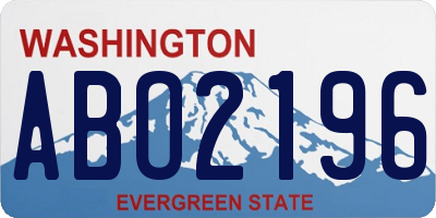 WA license plate ABO2196