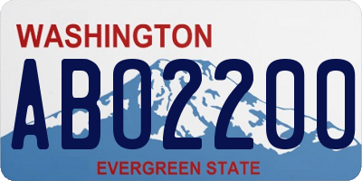 WA license plate ABO2200