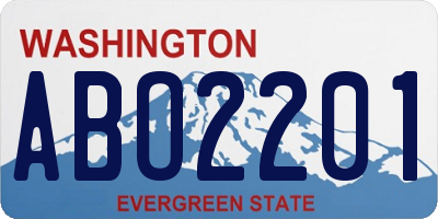 WA license plate ABO2201