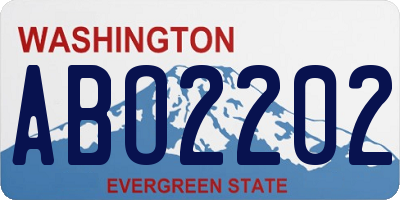 WA license plate ABO2202