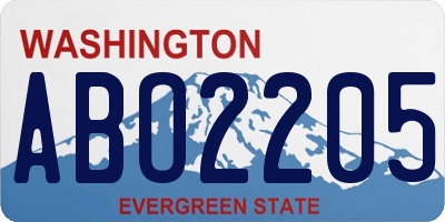 WA license plate ABO2205