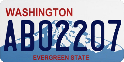 WA license plate ABO2207