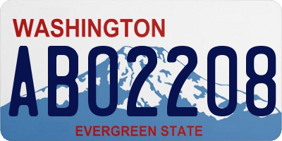 WA license plate ABO2208