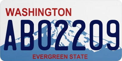 WA license plate ABO2209