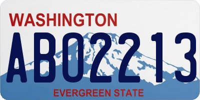 WA license plate ABO2213