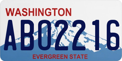 WA license plate ABO2216