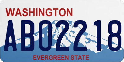 WA license plate ABO2218