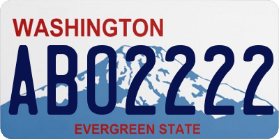 WA license plate ABO2222