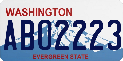 WA license plate ABO2223