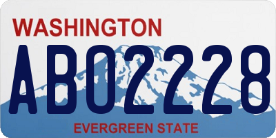 WA license plate ABO2228