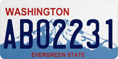 WA license plate ABO2231
