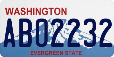 WA license plate ABO2232