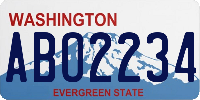 WA license plate ABO2234