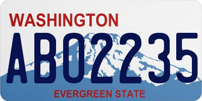 WA license plate ABO2235