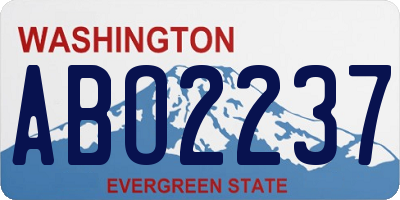 WA license plate ABO2237