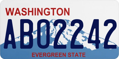 WA license plate ABO2242