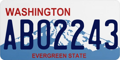 WA license plate ABO2243