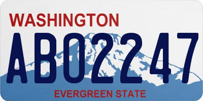 WA license plate ABO2247