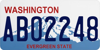 WA license plate ABO2248