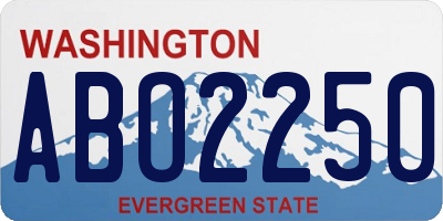 WA license plate ABO2250