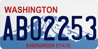 WA license plate ABO2253