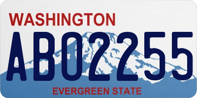 WA license plate ABO2255