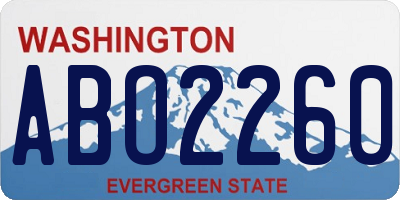 WA license plate ABO2260