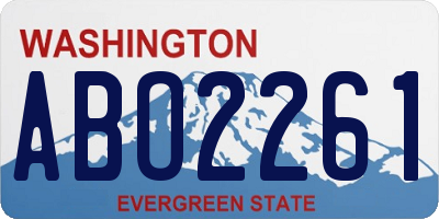 WA license plate ABO2261