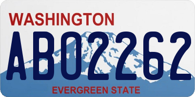 WA license plate ABO2262